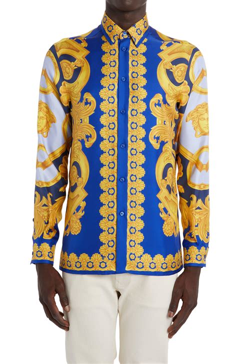 colourful versace button up png|Men's Versace Button Ups .